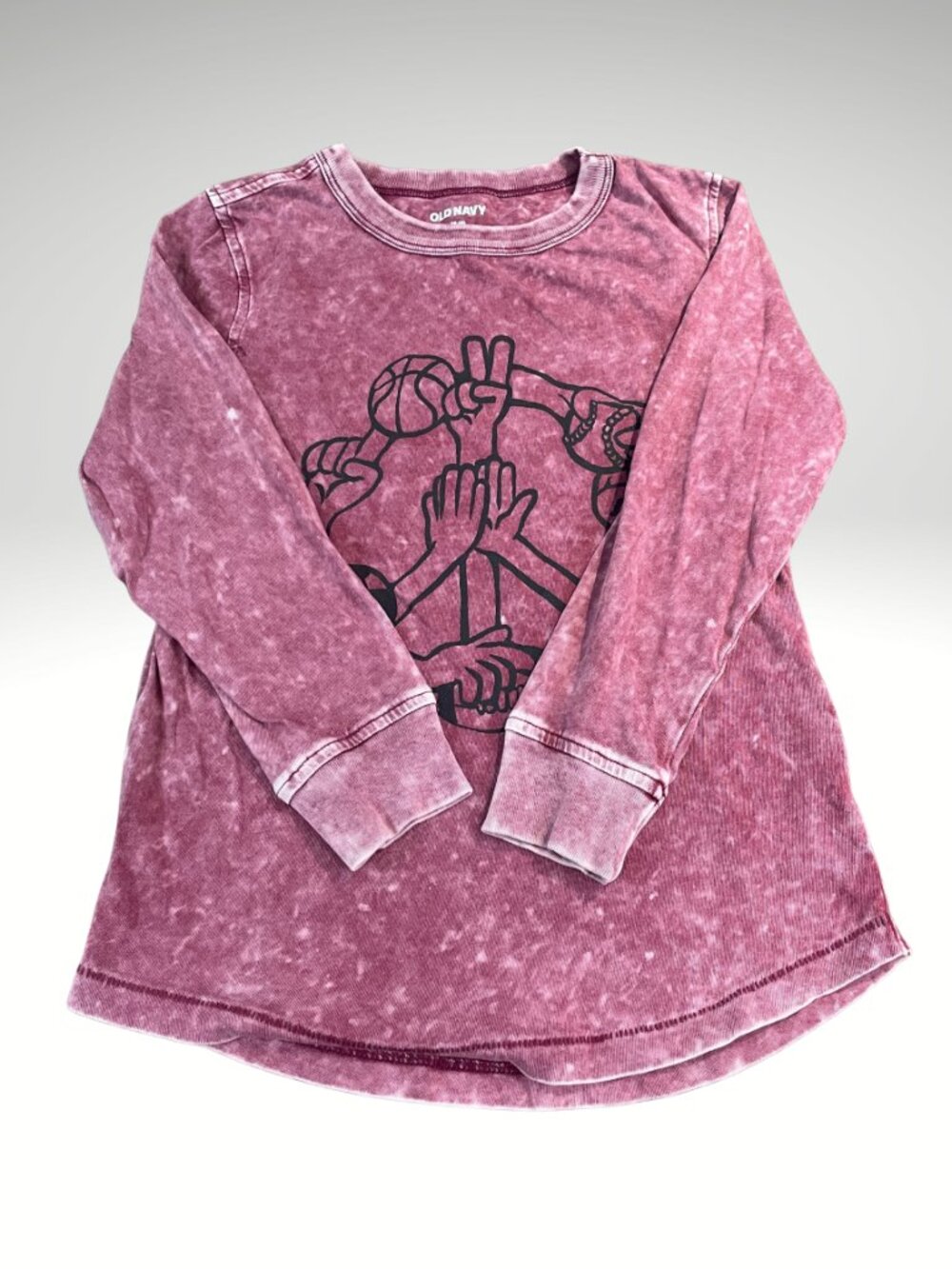 Old Navy Mineral-Dye Graphic Long-Sleeve T-Shirt For Kids Size Small (SKU: 154B)